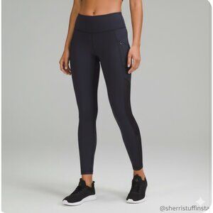 Lululemon Invigorate 7/8 Tight 25" Leggings Midnight Navy Zip Pockets Luxtreme 6